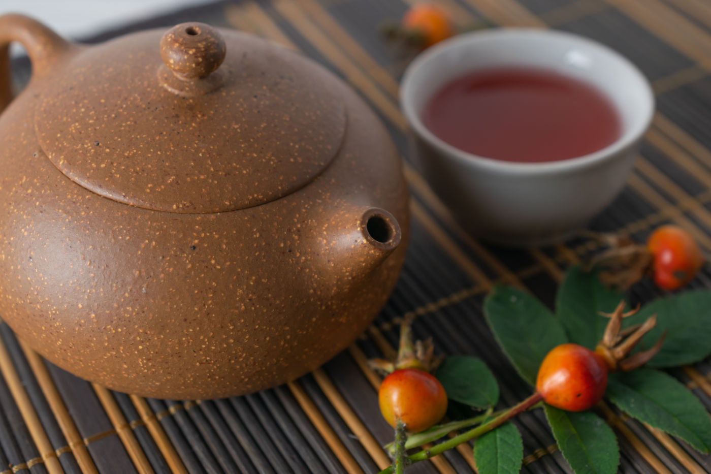 Asian,Traditional,Tea,Pot,With,Healthy,Natural,Herbal,Tea,,Close